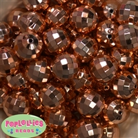 20mm Copper Mirror UV Shiny Facet Bubblegum Beads