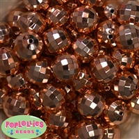 20mm Copper Mirror UV Shiny Facet Bubblegum Beads Bulk