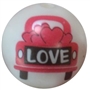 20mm Valentine Truck Print on a White Matte Bead