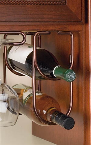 Wine Bottle Rack Double Under Cabinet Organizer (4 1/4"W x 5/8"D x 9"H)