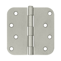 4" x 4" Full Mortise Residential Weight Plain Bearing Butt Hinges w/ 5/8" RC