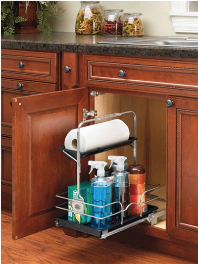 11" Under Sink Basket W/ removable Carrier - Chrome