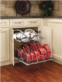 21" Two Tier Cookware Organizer - Chrome