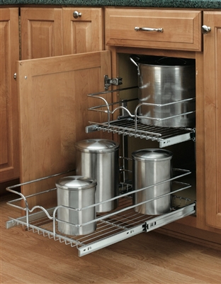 Double Pull-Out Wire Basket (14 3/4"W X 22"D x 19"H) - Chrome