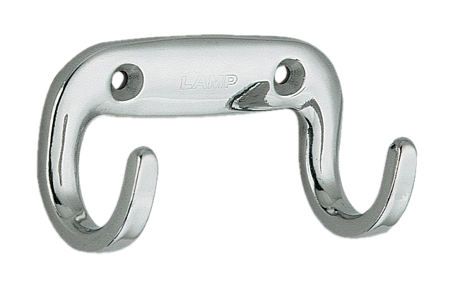 Wall Mount Double Prong Hook 3 1/8 x 1 1/4 - Stainless Steel