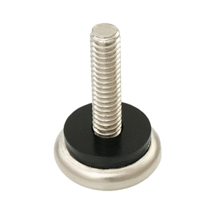 1/4-20 x 1" ( 7/8" Base) Cushion Glide Leveler - Nickel / Black