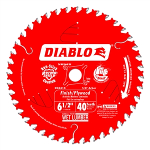 Freud Diablo 6 1/2" x 40 ATB x 5/8" Finish/Plywood Trim Saw Blade