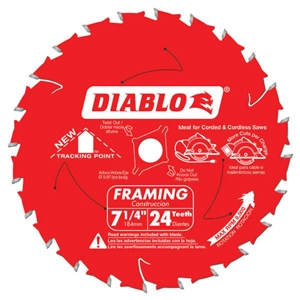 Freud Diablo 7 1/4" x 24 ATB x 5/8" Framing Saw Blade