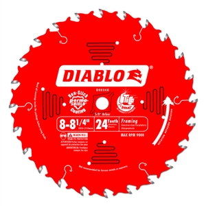 Freud Diablo 8 1/4" x 24 ATB x 5/8" Framing Saw Blade