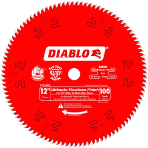 Freud Diablo 12" x 100 ATB x 1" Ultimate Flawless Finish Saw Blade