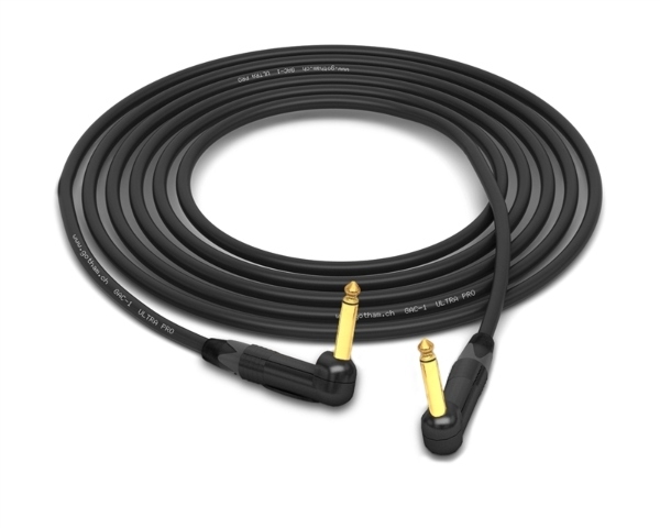 Gotham GAC-1 Ultra Pro Instrument Cable | Guitar Bass & Keyboard Cable w/ Neutrik Gold 90&deg; Right-Angle 1/4" TS