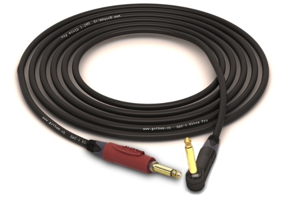 Rush Order Gotham GAC-1 Ultra Pro Instrument Cable | Neutrik Gold 1/4 TS Silent & 90º Right-Angle 1/4 TS Connectors