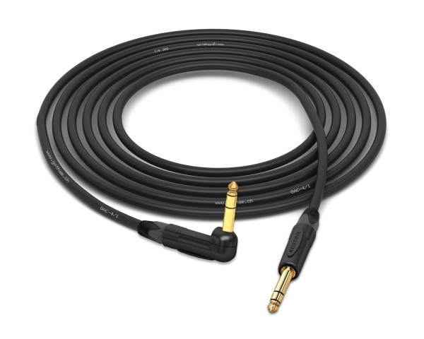90&deg; Right-Angle 1/4" TRS to Straight 1/4" TRS Cable | Made from Gotham GAC-4/1 & Neutrik Gold Connectors