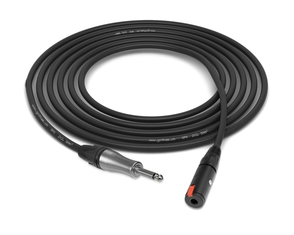 Speaker Extension Cable |  1/4" TS to 1/4" TS Female Speaker Extension Cable | Made from Gotham 13 AWG SPK 2x2 & Neutrik Connectors