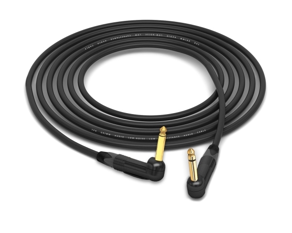 Grimm TPR Instrument Cable | Guitar Bass & Keyboard w/ Neutrik Gold 90&deg; 1/4" TS