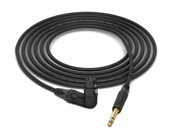 90&deg; Right-Angle XLR-Female to Straight 1/4" TRS Cable | Made from Grimm TPR & Neutrik Gold Connectors