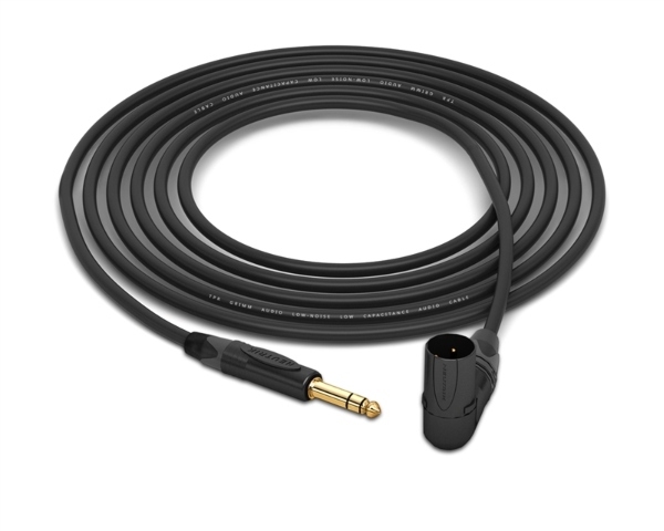 Straight 1/4" TRS to 90&deg; Right-Angle XLR-Male Cable | Made from Grimm TPR & Neutrik Gold Connectors