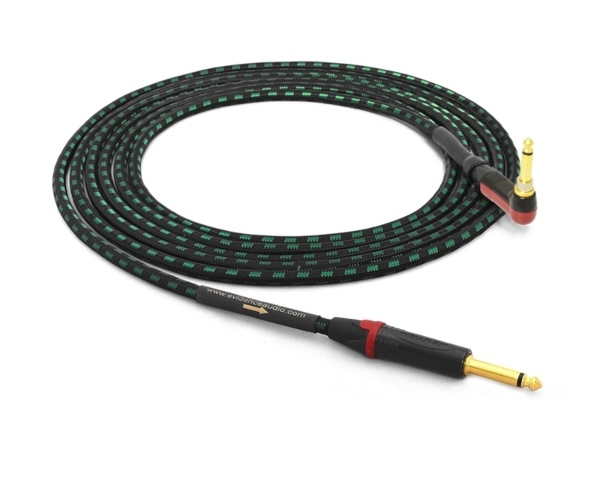 Evidence Audio Lyric HG Instrument Cable | Guitar Bass & Keyboard w/ Neutrik Gold Straight 1/4" TS to 90&deg; Right-Angle Silent 1/4" TS