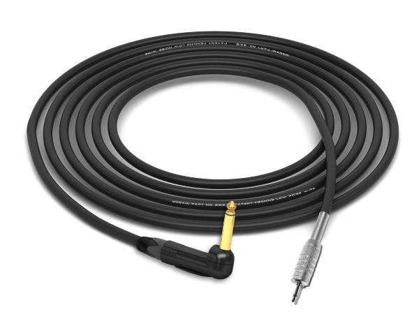 90° Right-Angle 1/4" TS to 1/8" Mini TS Cable | Made from Mogami 2319 & Neutrik & Canare Connectors