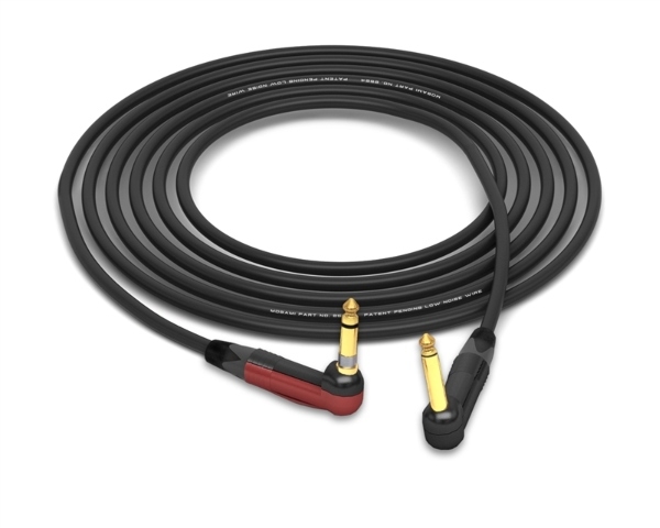 Neutrik Silent Instrument Cable | Guitar Bass & Keyboard | Made from Mogami 2524 & Neutrik Gold 90&deg; Right-Angle 1/4" TS Connectors