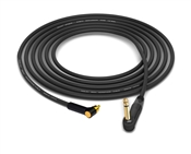 90&deg; RCA to 90&deg; Right-Angle 1/4" TS Cable | Made from Mogami 2534 Quad Cable, Neutrik & Switchcraft Gold Connectors