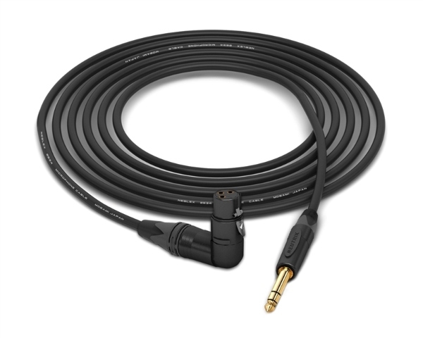 90&deg; Right-Angle XLR-Female to Straight 1/4" TRS Cable | Made from Mogami 2534 Quad Cable & Neutrik Gold Connectors