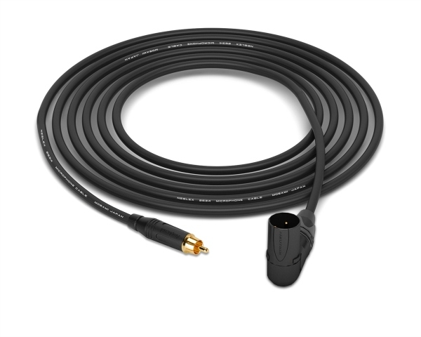 RCA to 90&deg; Right-Angle XLR-Male Cable | Made from Mogami 2534 Quad Cable, Neutrik & Amphenol Gold Connectors