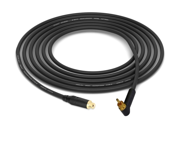 Female RCA to 90&deg; RCA Cable | Made from Mogami 2534 Quad Cable & Amphenol & Switchcraft Gold Connectors
