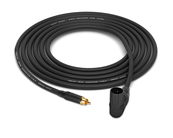 RCA to 90&deg; Right-Angle XLR-Male Cable | Made from Mogami 2549 & Amphenol Gold & Neutrik Gold Connectors