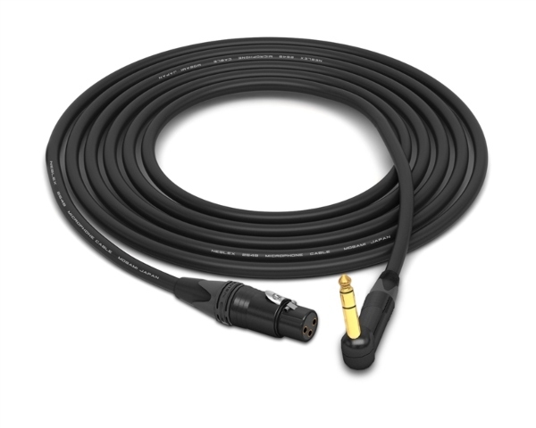 Straight XLR-Female to 90&deg; Right-Angle 1/4" TRS Cable | Made from Mogami 2549 Neglex Cable & Neutrik Gold Connectors