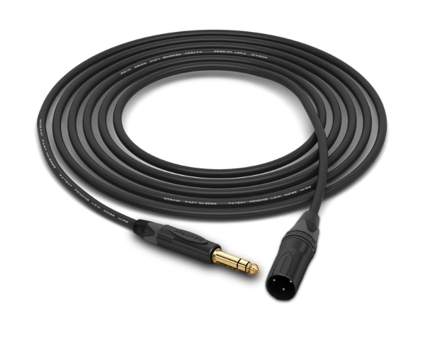 1/4" TRS to XLR-Male Cable | Made from Mogami 2552 & Neutrik Gold Connectors