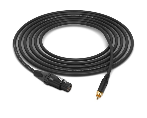 XLR-Female to RCA Cable | Made from Mogami Mini-Quad 2893 Cable & Neutrik & Amphenol Gold Connectors