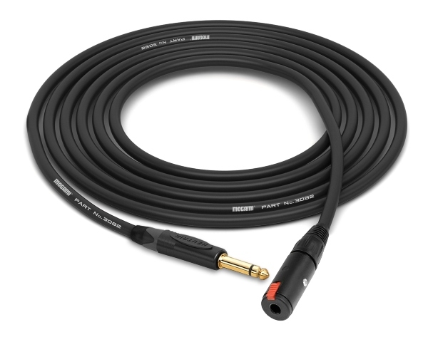 Speaker Extension Cable | 1/4" TS to 1/4" TS Female Made from Mogami 3082 15 AWG Speaker Cable & Neutrik Gold Connectors
