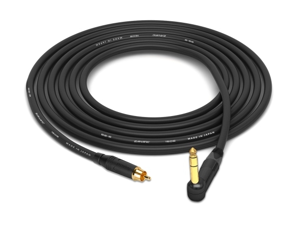 RCA to 90&deg; Right-Angle 1/4" TRS Cable  | Made from Canare Quad L-4E6S, Neutrik Gold & Amphenol Gold Connectors