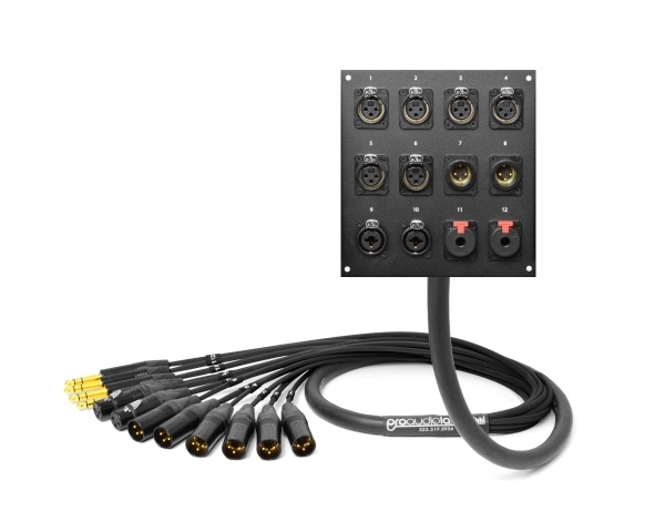 12-Channel Studio Wall Panel / Wall Plate | Made from Mogami 2933 & Neutrik Gold Connectors | Premium Finish