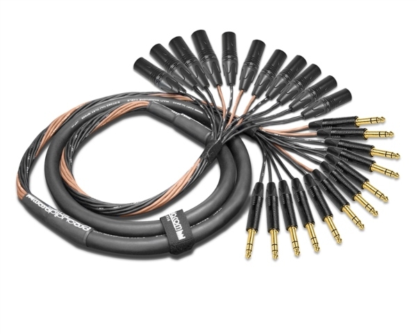 12-Channel Analog Snake | Made from Mogami 2933 & Neutrik Gold 1/4" TRS to XLR-Male | Standard Finish ( Harness Loom )