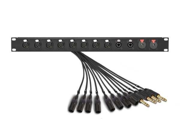 12-Channel Studio Rack Panel | Premium Finish | Made from Mogami 2933 & Neutrik Gold Connectors