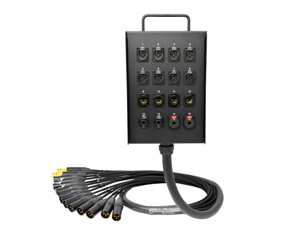 16-Channel Studio Wall Box / Stage Box | Made from Mogami 2934 & Neutrik Gold Connectors | Premium Finish