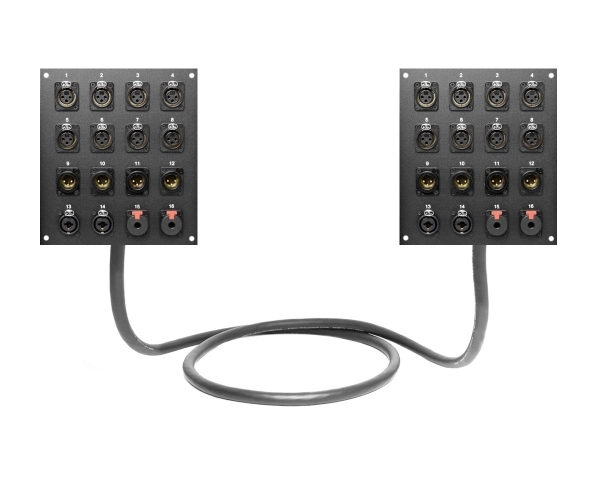 Dual 16-Channel Studio Wall Panel / Wall Plate | Made from Mogami 2934 & Neutrik Gold Connectors