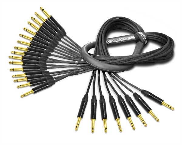 8-Channel Insert Cable | Made from Mogami 2934 & Neutrik Gold | 8 x 1/4" TRS to 16 x 1/4" TS