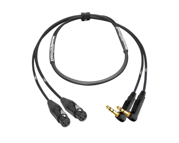 BlackMagic Cinema Camera Cable | Made from Mogami 2930 2-Channel Snake & Neutrik Gold XLR-Female to 90&deg; Right-Angle 1/4" TRS ( Harness Loom )
