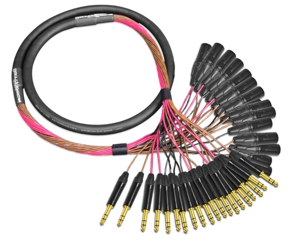 20-Channel Analog Snake | Made from Mogami 2936 & Neutrik Gold 1/4" TRS to XLR-Male | Standard Finish ( Harness Loom )