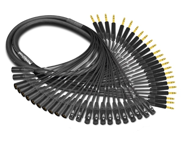 24-Channel Analog Snake | Made from Mogami 2936 & Neutrik Gold 1/4" TRS to XLR-Male & XLR-Female | Premium Finish ( Harness Loom )