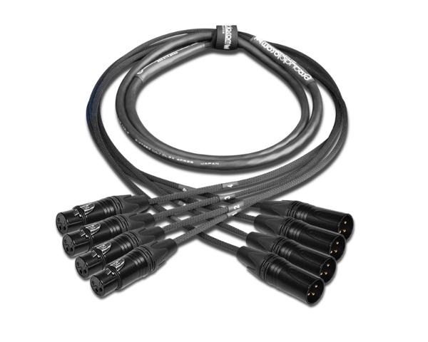 4-Channel Analog Snake | Made from Mogami 2931 & Neutrik Gold XLR-Female to XLR-Male | Premium Finish ( Harness Loom )