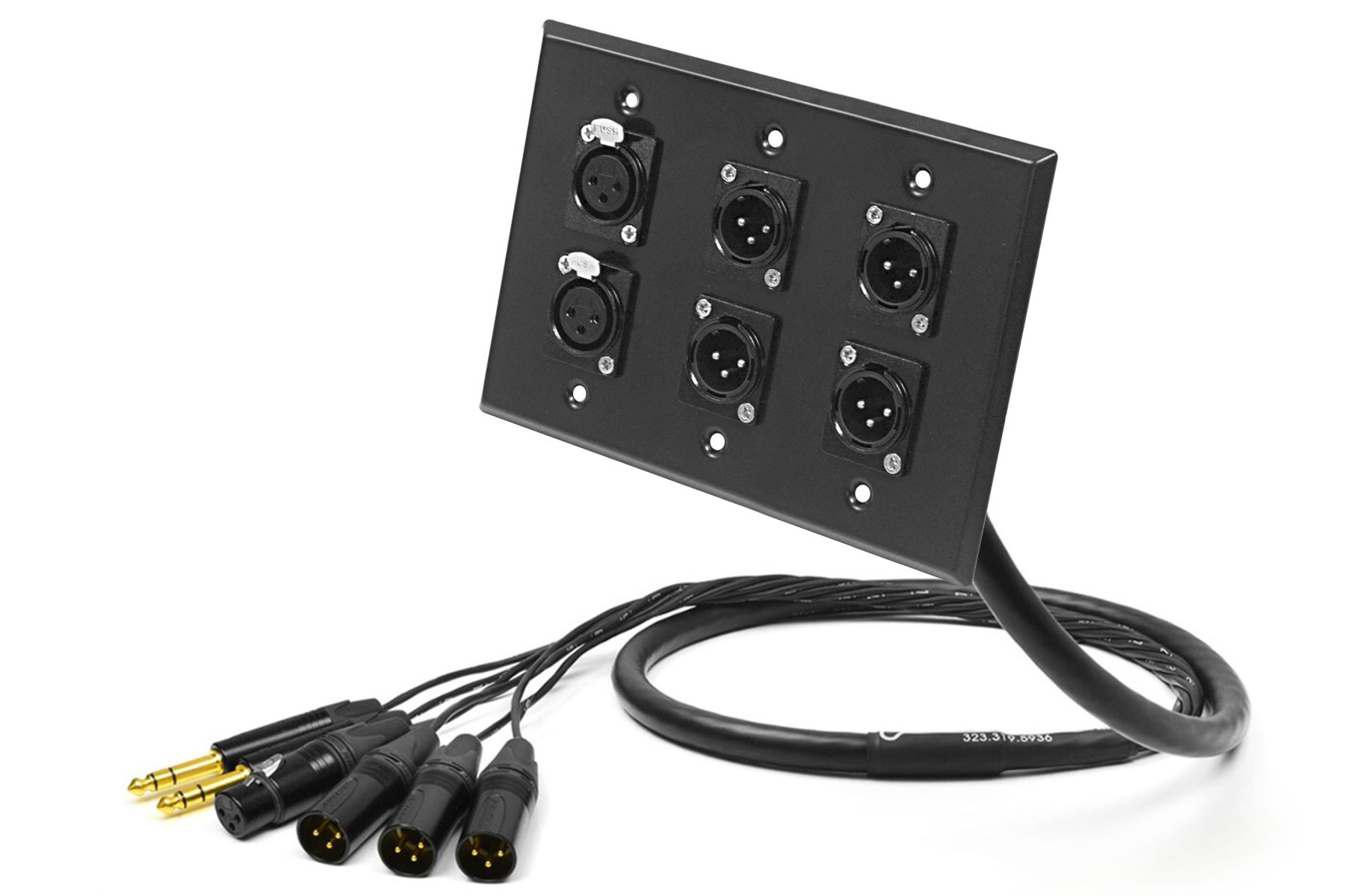 6-Channel Studio Wall Panel / Wall Plate | Made from Mogami 2932 & Neutrik  Gold Connectors | Standard Finish | Pro Audio LA