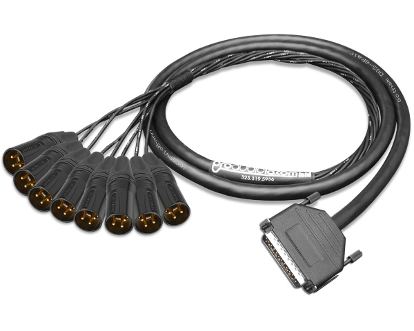 Analog DB25 to XLR-Male Snake Cable | Made from Gotham DGS-8 & Neutrik Gold Connectors | Standard Finish