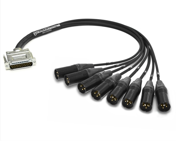 Analog DB25 to XLR-Male Snake Cable | Made from Grimm TPR8 & Neutrik Gold Connectors | Premium Finish