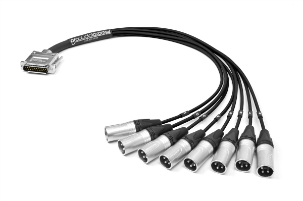 Analog DB25 to XLR-Male Snake Cable | Made from Rapco Horizon SN8-IJIS & Neutrik Nickel Connectors | Premium Finish