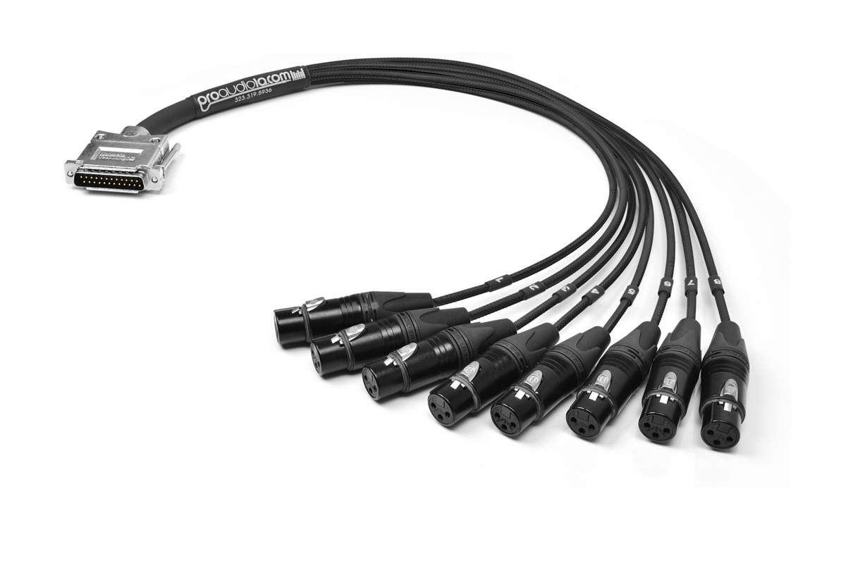 Analog DB25 to XLR-Female Snake Cable, Made from Rapco Horizon SN8-IJIS &  Neutrik Gold Connectors, Premium Finish