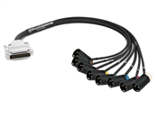 Analog DB25 to 90° Right-Angle XLR-Male Snake Cable | Made from Mogami 2932 & Cable Techniques Low-Profile Connectors | Premium Finish (Multicolored Caps)